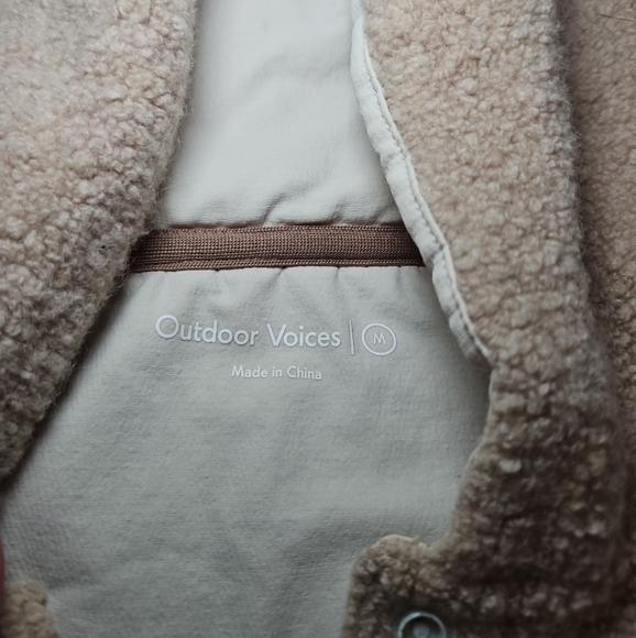 Outdoor Voices Womens Megafleece Tan Snap Up Warm Hoodie M - Picture 10 of 13